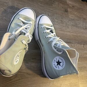 light green platform converse worn once